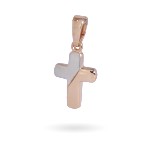Kreuz 925 Silber rosevergoldet matt/glanz 12x15mm