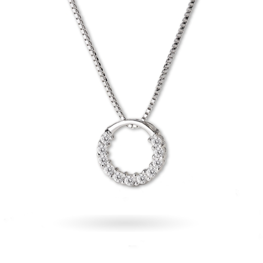 Anhänger mit Zirkonia besetzt, 925er Sterling Silber