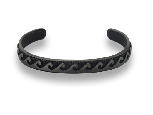 Herrenarmreif - Across - Edelstahl - Antik grau Herrenarmreif - Across - Edelstahl - Antik grau