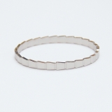 Damen Edelstahl Armreif mit Zirkonia besetzt, silberfarben