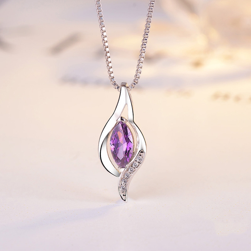 Anhänger 925er Sterling Silber mit Zirkonia violett