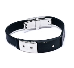 BREIL Kautschuk Edelstahl Armband