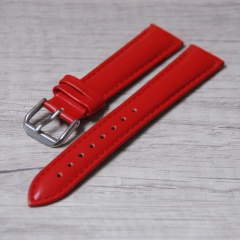 Uhrenarmband Lederarmband rot, Schließe Silber 316L 16, 18, 20 mm